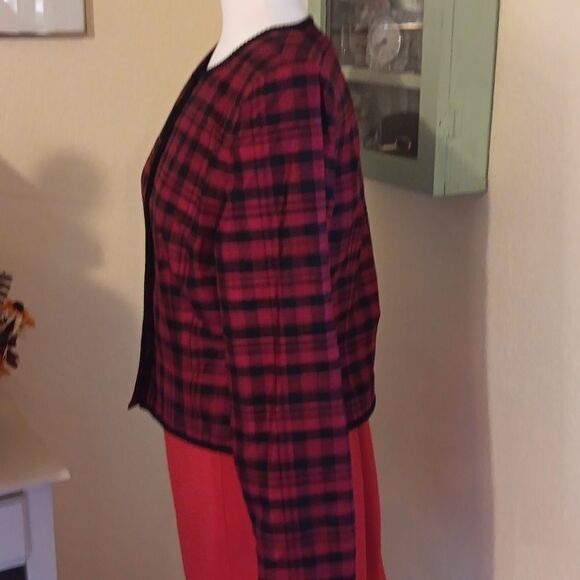 Maggy London Silk Plaid Cropped Jacket, Holiday, Schoolgirlcore - Picture 4 of 8